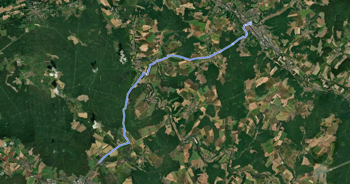 Маршрут (projet) Véloroute des Lacs : Bar-le-Duc - Chancenay на спутниковом снимке
