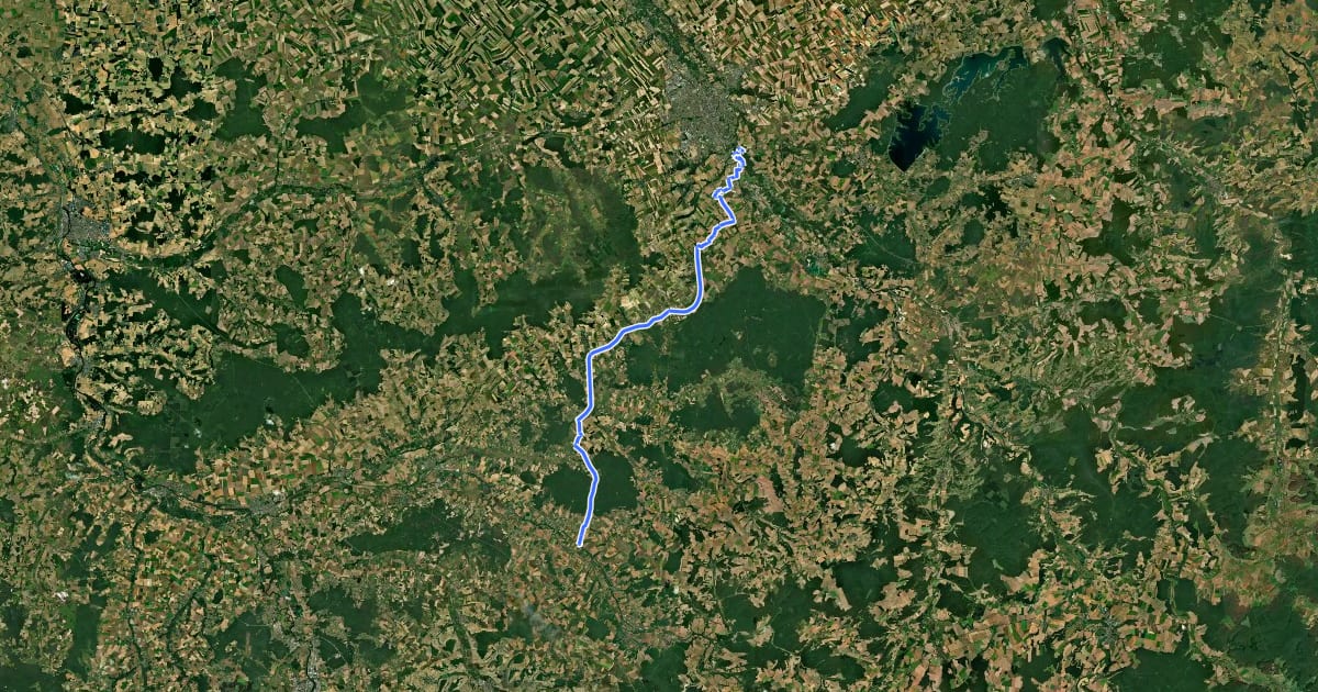 Маршрут (projet) Véloroute Troyes - Marolles-sous-lignières на спутниковом снимке