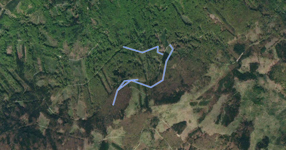 Маршрут Prokletý trail на спутниковом снимке
