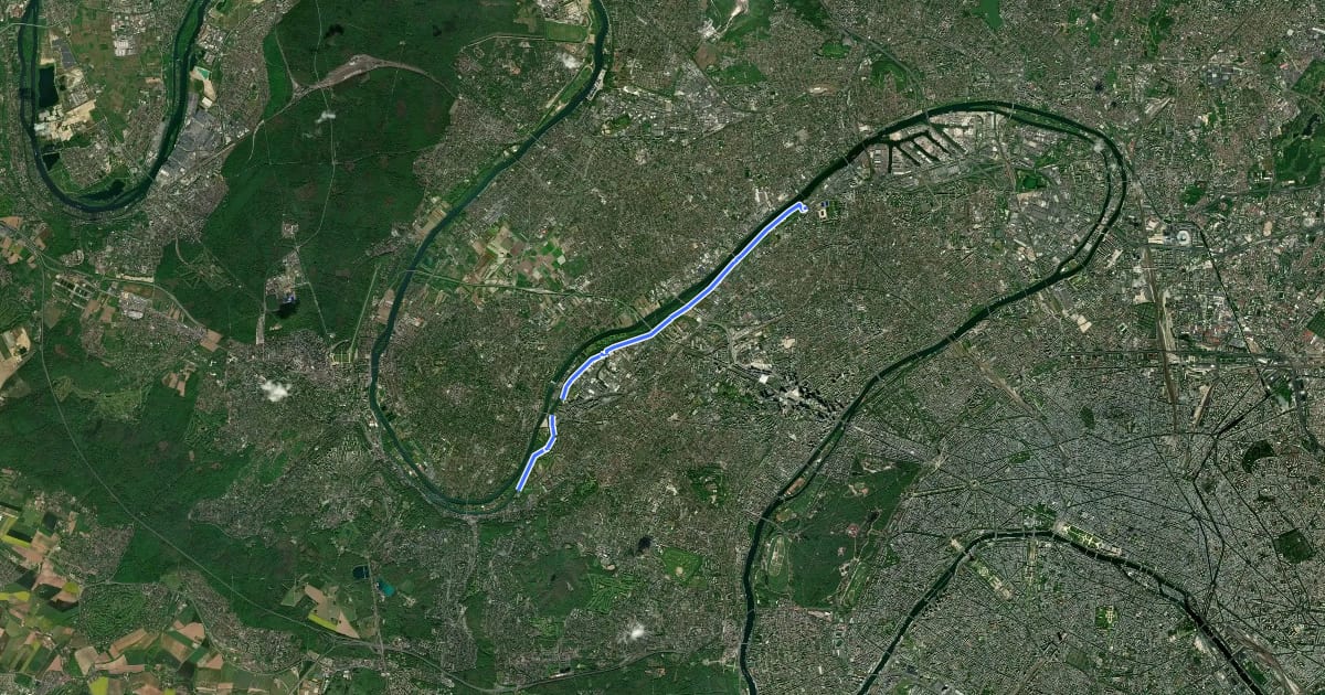Маршрут Promenable Bleue на спутниковом снимке
