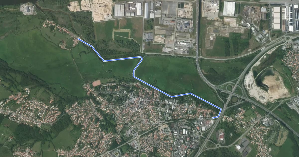 Маршрут Promenade du Chemin des Canotiers на спутниковом снимке