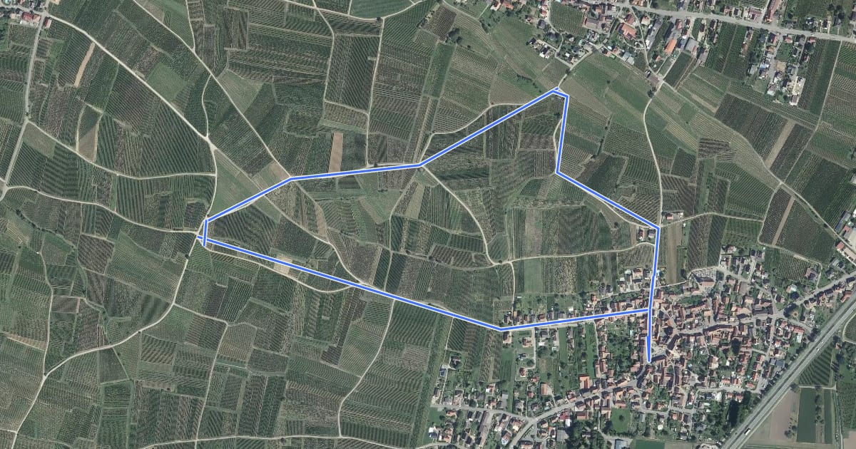 Маршрут Promenade du Grand Cru Hatschbourg на спутниковом снимке