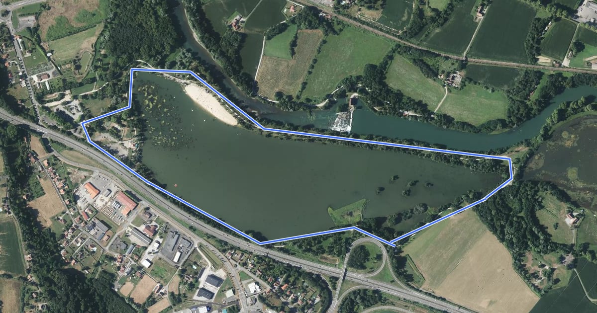 Маршрут Promenade du lac d’Orthez-Biron на спутниковом снимке