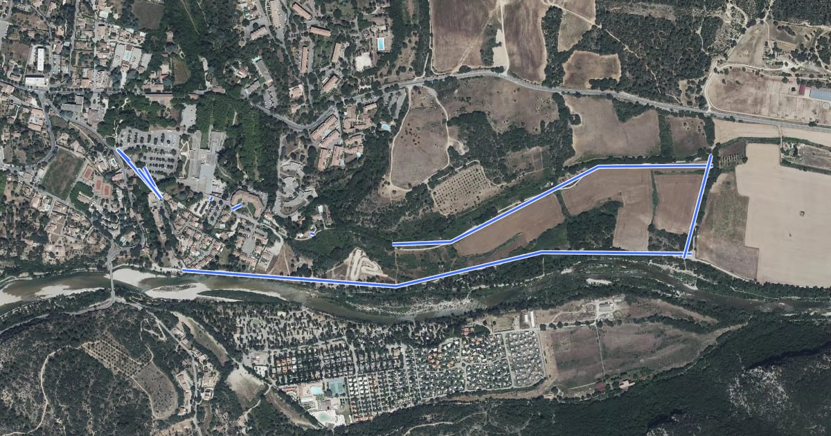 Маршрут Promenade du Verdon на спутниковом снимке