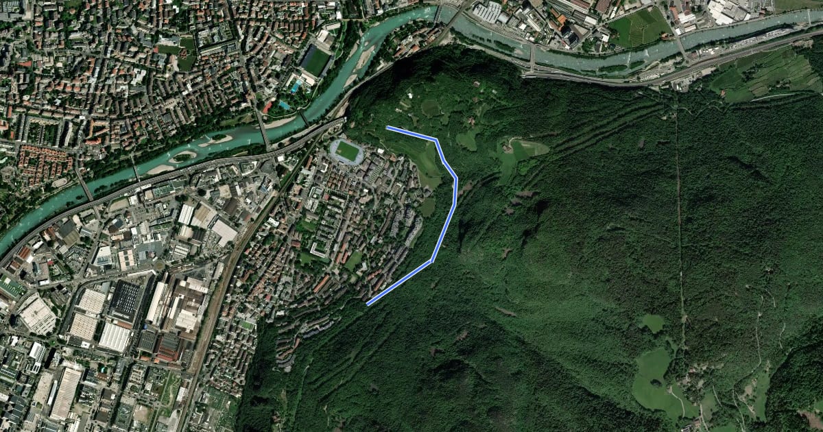 Маршрут Promenade Haslach Virgl на спутниковом снимке