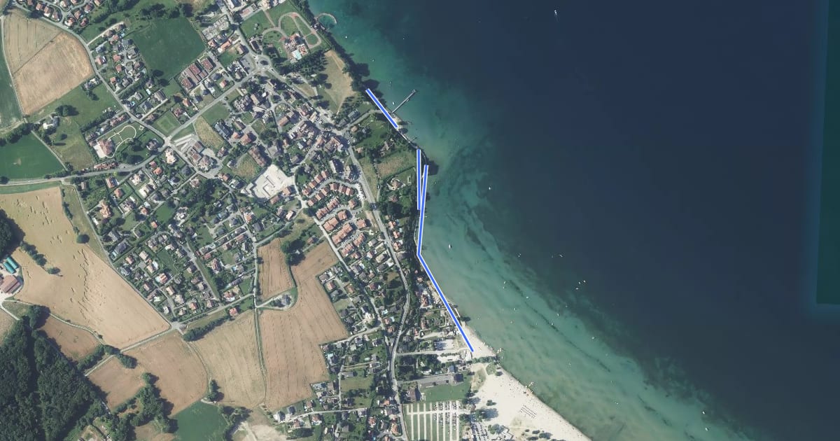 Маршрут Promenade lacustre на спутниковом снимке