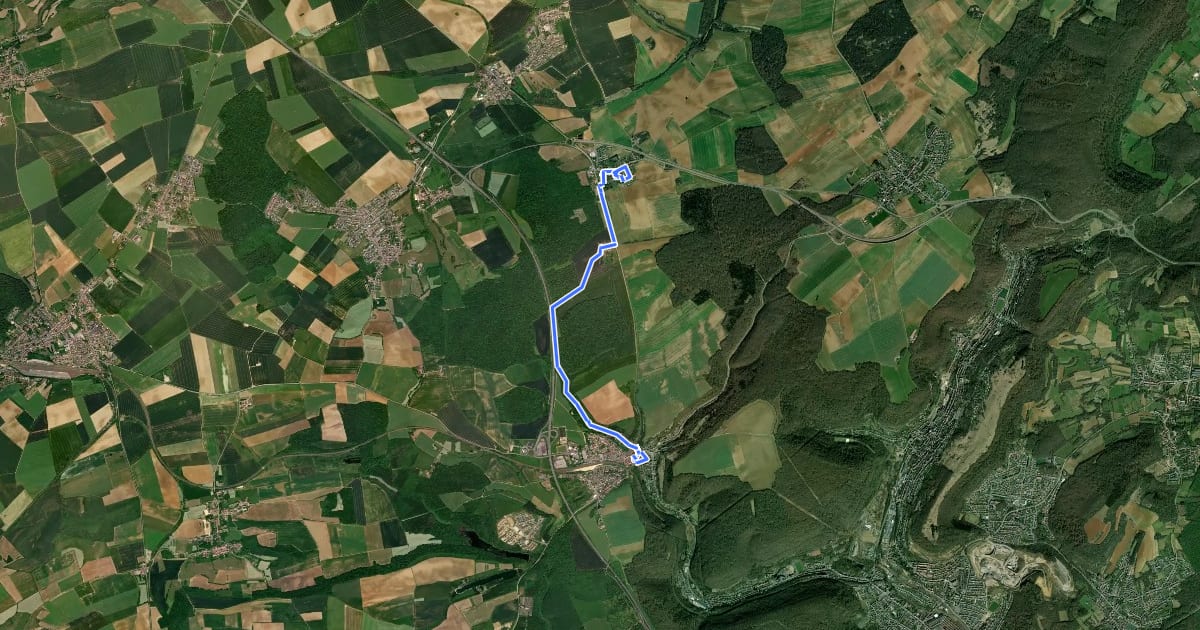 Маршрут Promenade linéaire des Fermes de Gondrange на спутниковом снимке