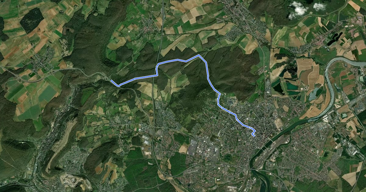 Маршрут Promenade linéaire Thionville-Bellevue на спутниковом снимке