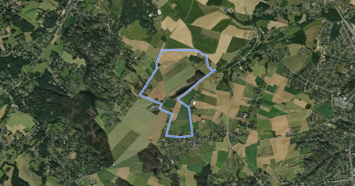Маршрут Promenade à Ottignies-Louvain-la-Neuve nᵒ 1 : Céroux на спутниковом снимке
