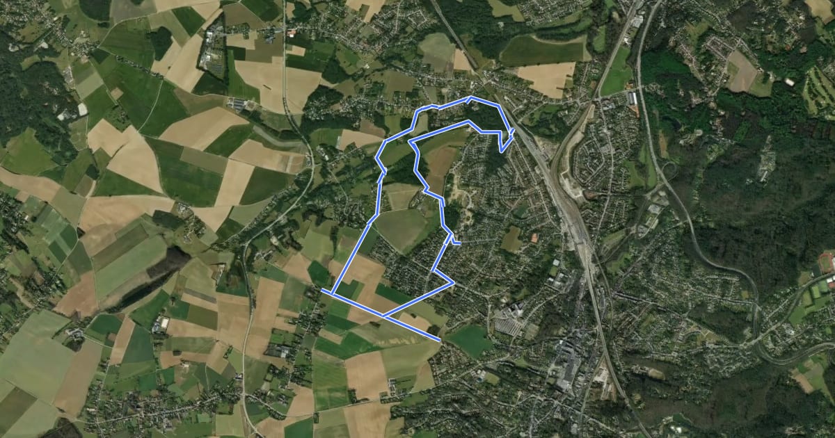 Маршрут Promenade à Ottignies-Louvain-la-Neuve n 3 : Petit-Ry — Buston на спутниковом снимке