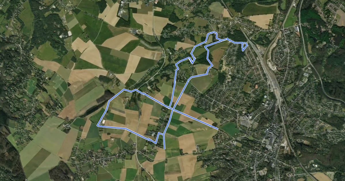 Маршрут Promenade à Ottignies-Louvain-la-Neuve n 7 : Pinchart на спутниковом снимке