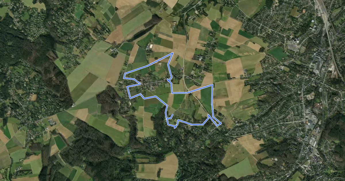 Маршрут Promenade à Ottignies-Louvain-la-Neuve nᵒ 8 : Ferrières - Fontenelle на спутниковом снимке
