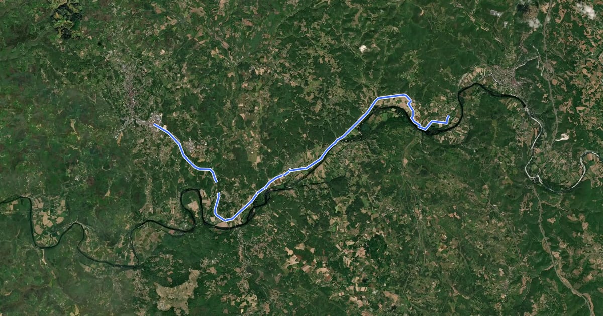 Маршрут Promenade Périgord - Quercy на спутниковом снимке