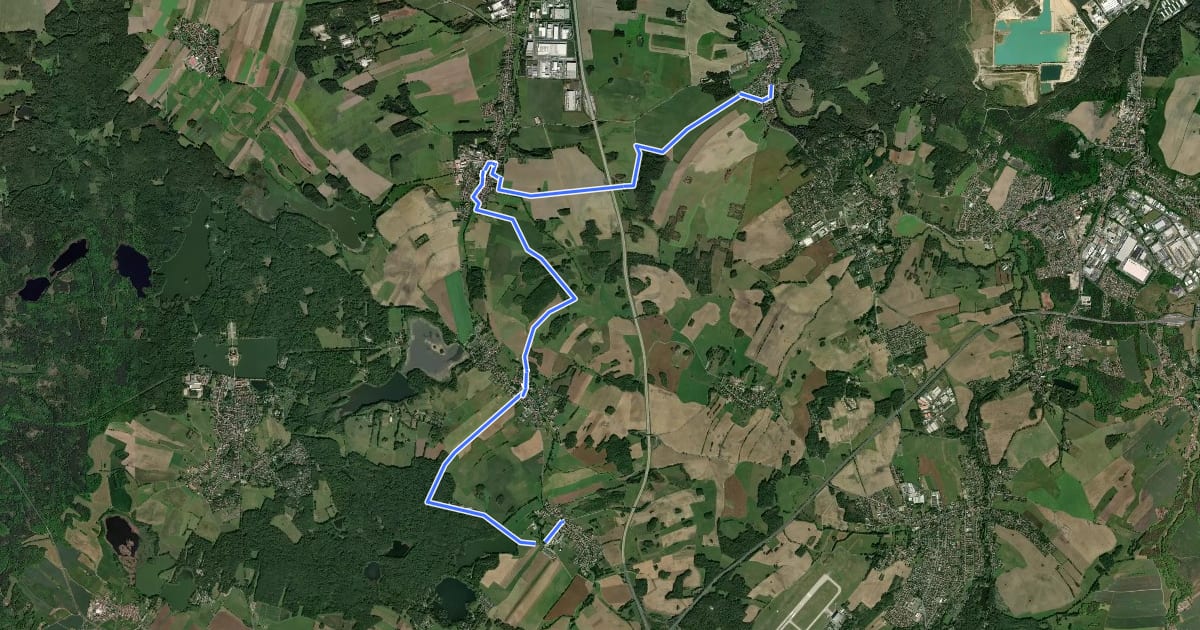 Маршрут Promnitz-/Röderweg на спутниковом снимке