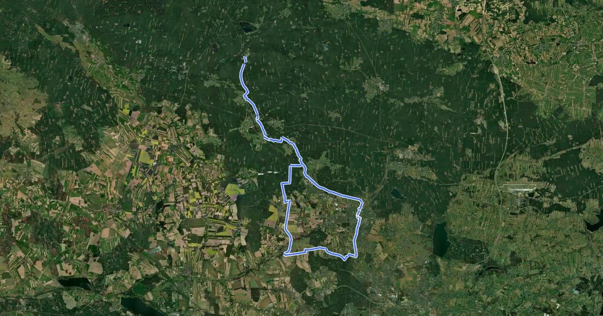 Маршрут (proponowana) Regionalna Trasa Rowerowa 605 на спутниковом снимке