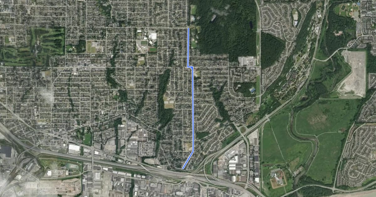 Маршрут Proposed - Coquitlam Cycling Plan на спутниковом снимке