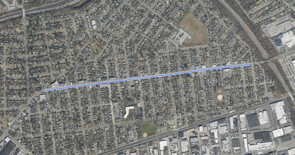 Маршрут Prospect Avenue на спутниковом снимке