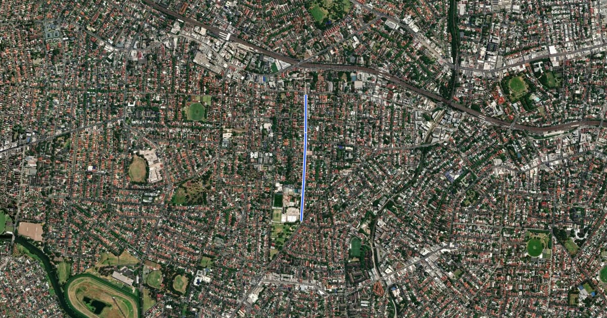 Маршрут Prospect Road на спутниковом снимке