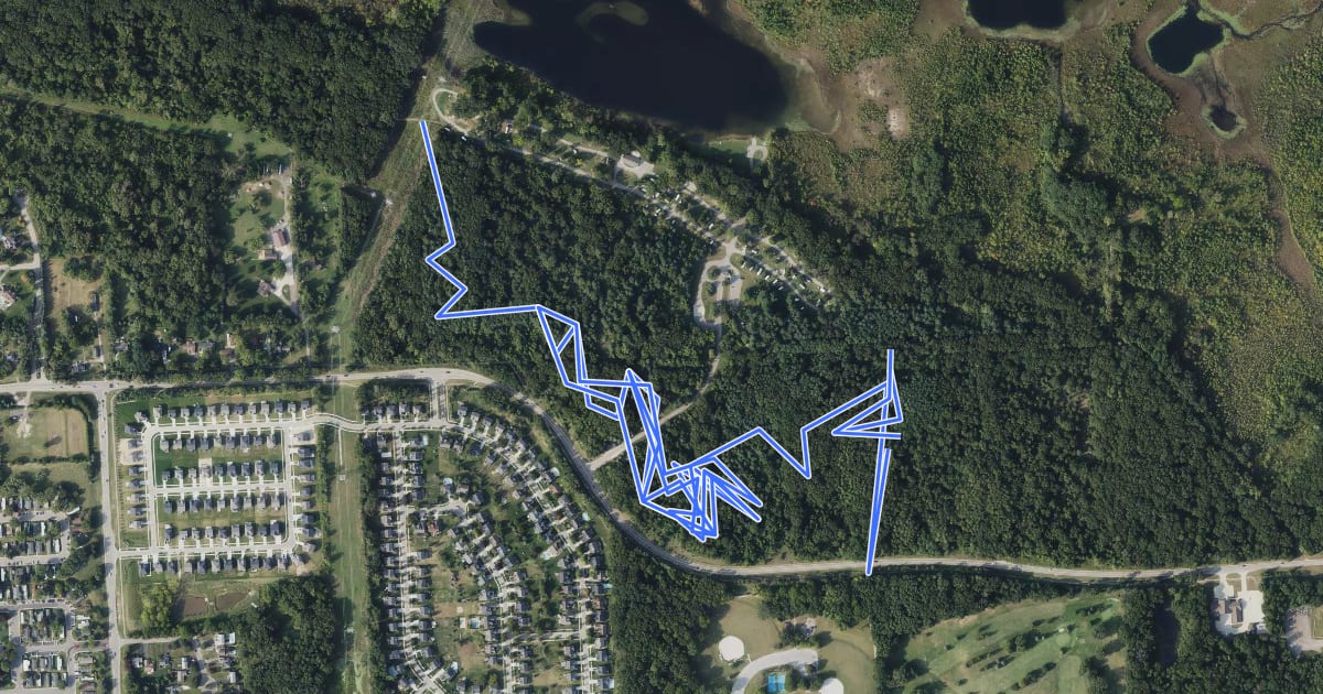 Маршрут Proud Lake-Hickory Glen Connector на спутниковом снимке