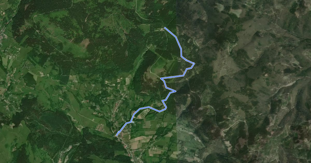 Маршрут Przełęcz Jugowska – Jugów на спутниковом снимке