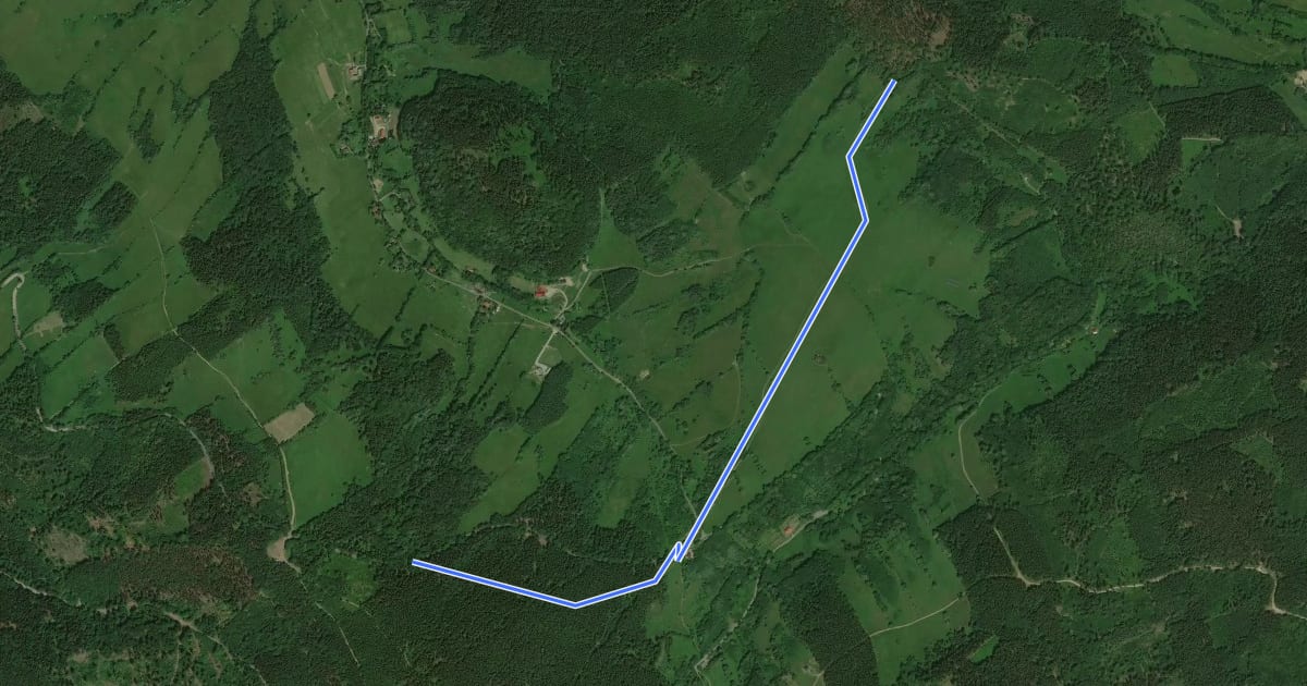 Маршрут Przełęcz Walimska – Kuźnica на спутниковом снимке