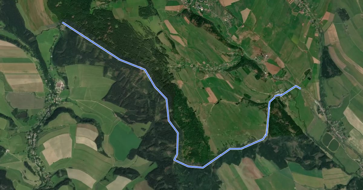 Маршрут Przejście graniczne Zdoňov – Golińsk на спутниковом снимке