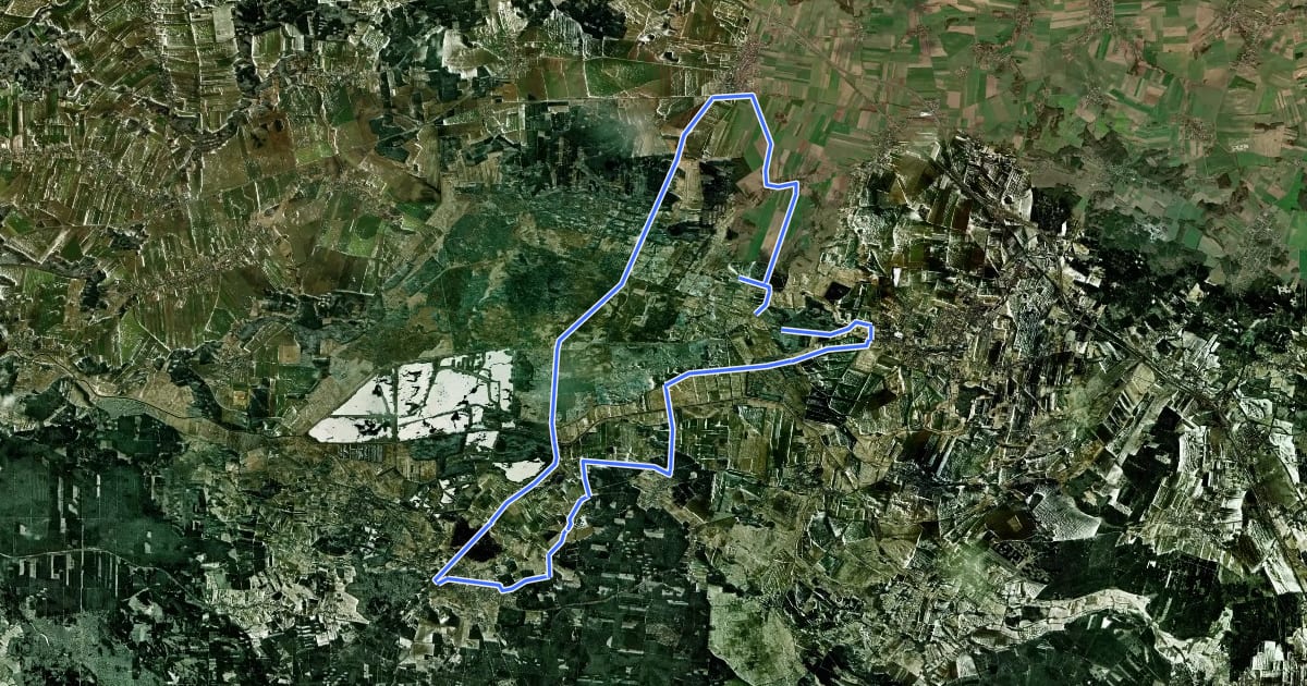 Маршрут Przemków - Radwanice - Przemków на спутниковом снимке