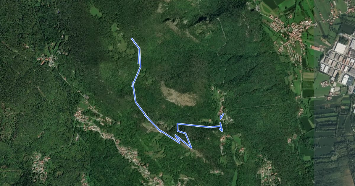 Маршрут PS2 Enduro delle Streghe на спутниковом снимке