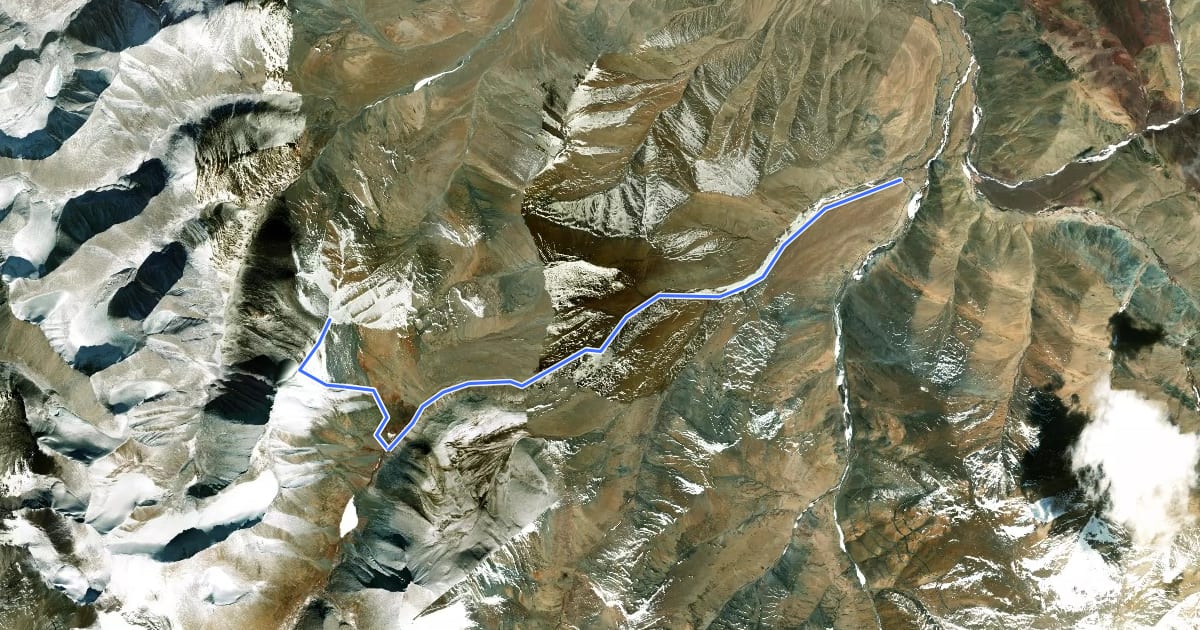 Маршрут Pt. 5885 m на спутниковом снимке