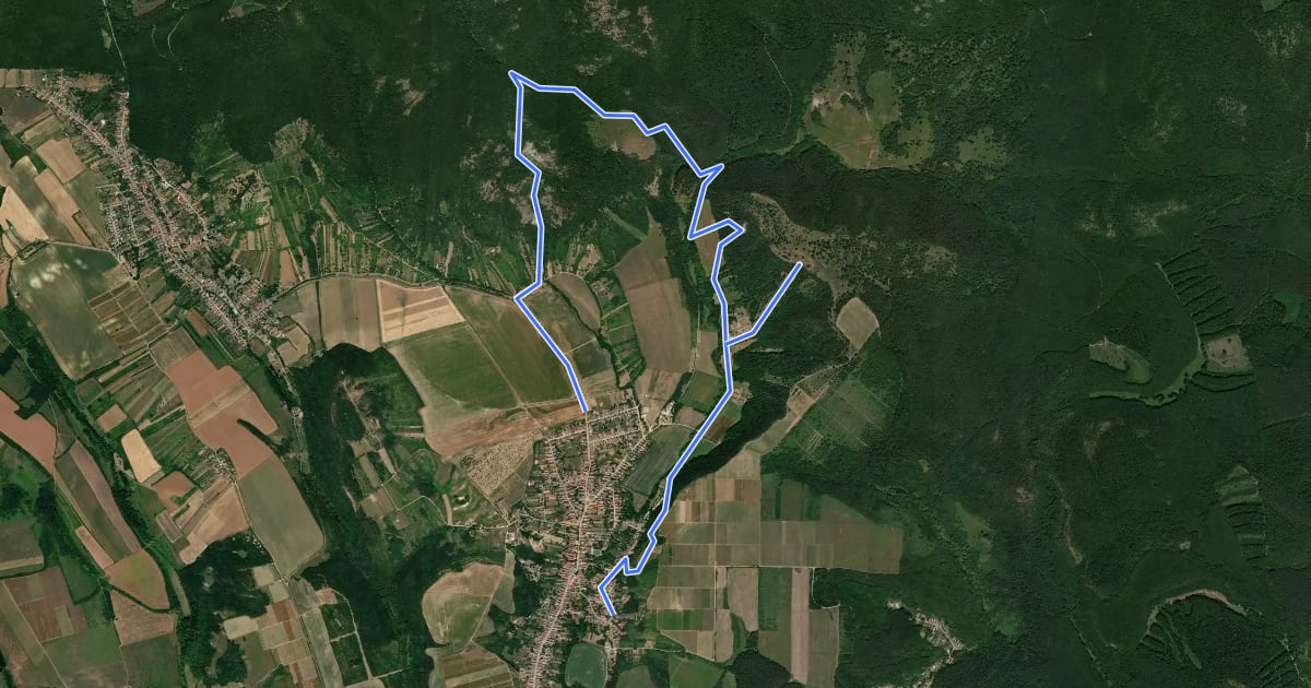Маршрут PT, Ördögtorony tanösvény на спутниковом снимке