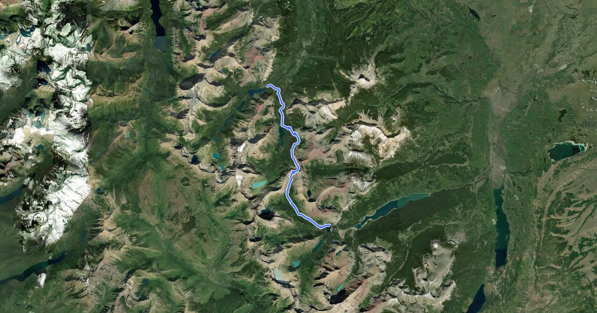 Маршрут Ptarmigan Trail на спутниковом снимке