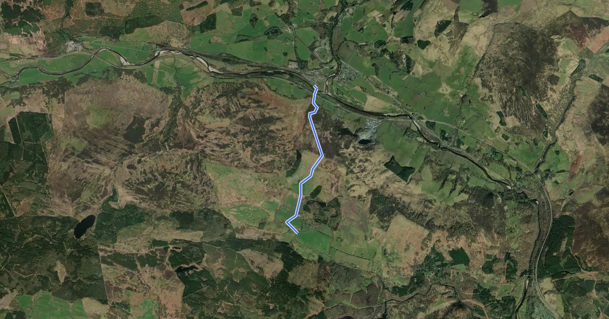 Маршрут Public Footpath to Blair Atholl на спутниковом снимке