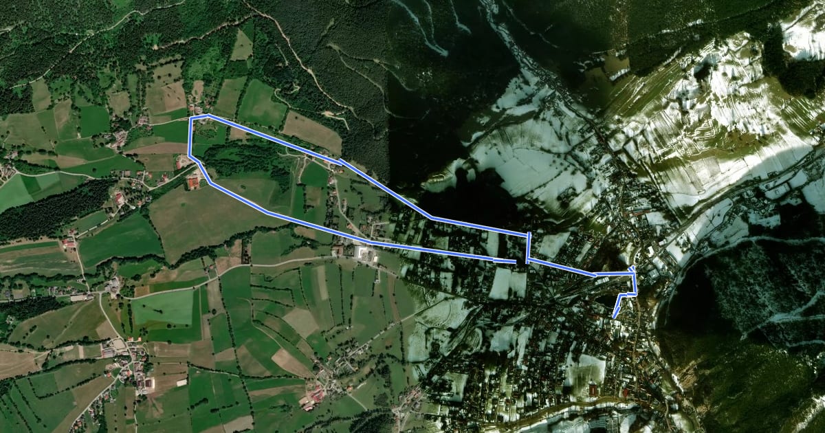 Маршрут Puchberg Laufstrecke 1 на спутниковом снимке