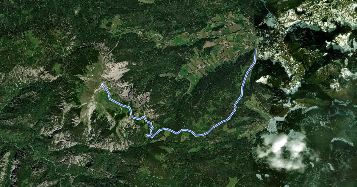 Маршрут Puchberg - Station Baumgartner - Fischersteig - Bbhf. Hochschneeberg - Damböckhaus - Fischerhütte на спутниковом снимке