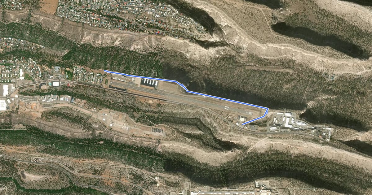 Маршрут Pueblo Canyon Rim Trail на спутниковом снимке