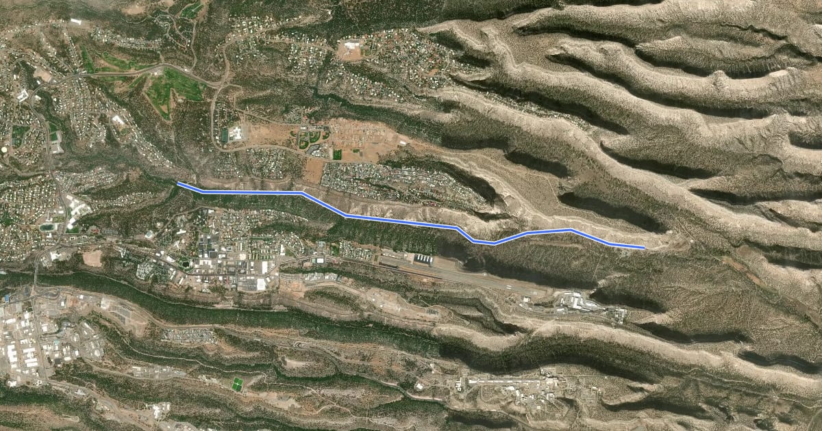 Маршрут Pueblo Canyon Trail на спутниковом снимке