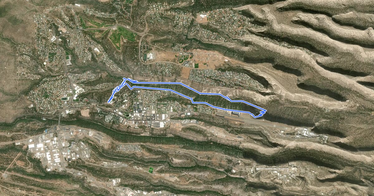 Маршрут Pueblo Rim/Canyon Loop на спутниковом снимке