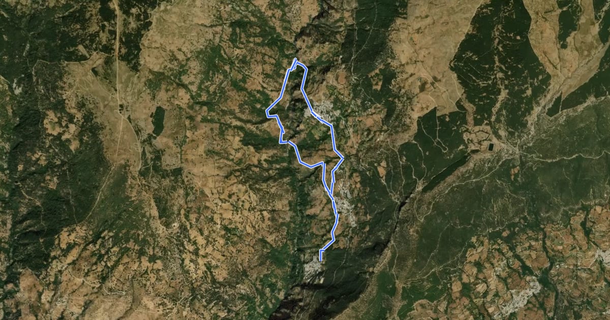Маршрут Pueblos del Poqueira на спутниковом снимке