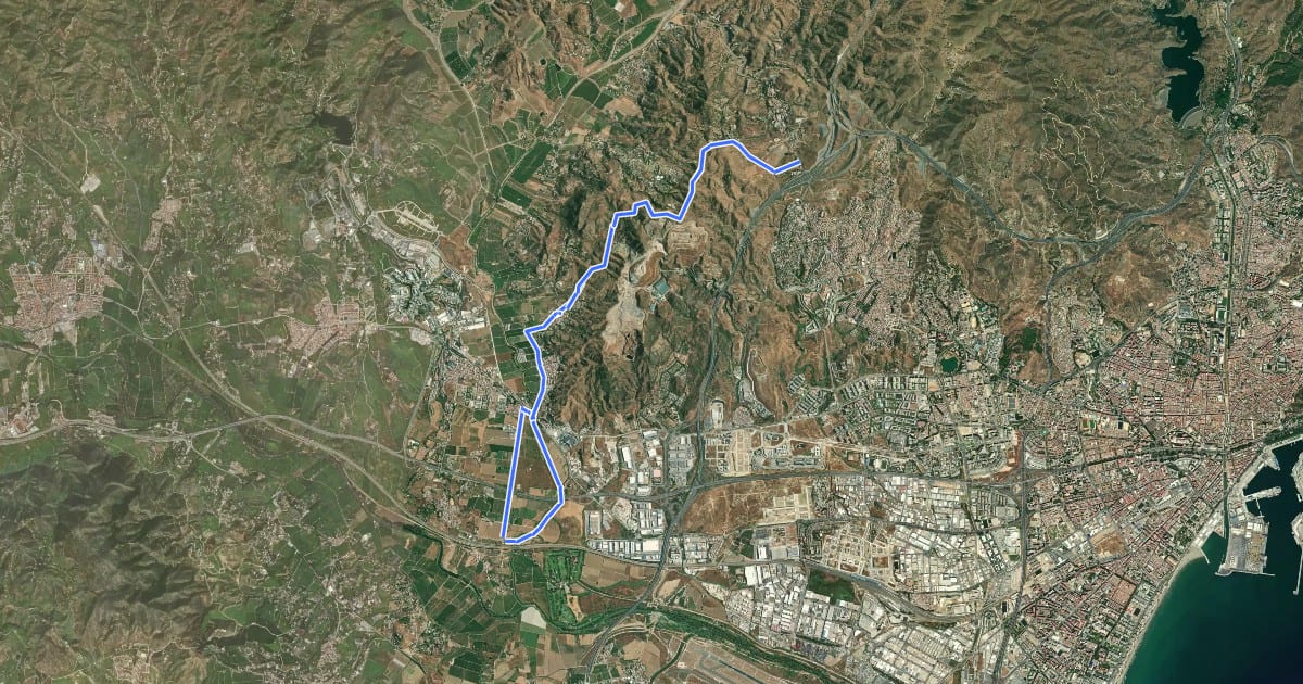 Маршрут Puerto de la Torre - Campanillas - GR 248 на спутниковом снимке