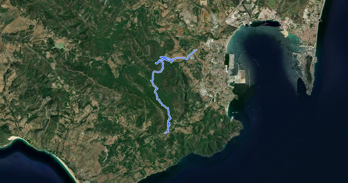 Маршрут Puerto del Bujeo - Hoyo Don Pedro на спутниковом снимке