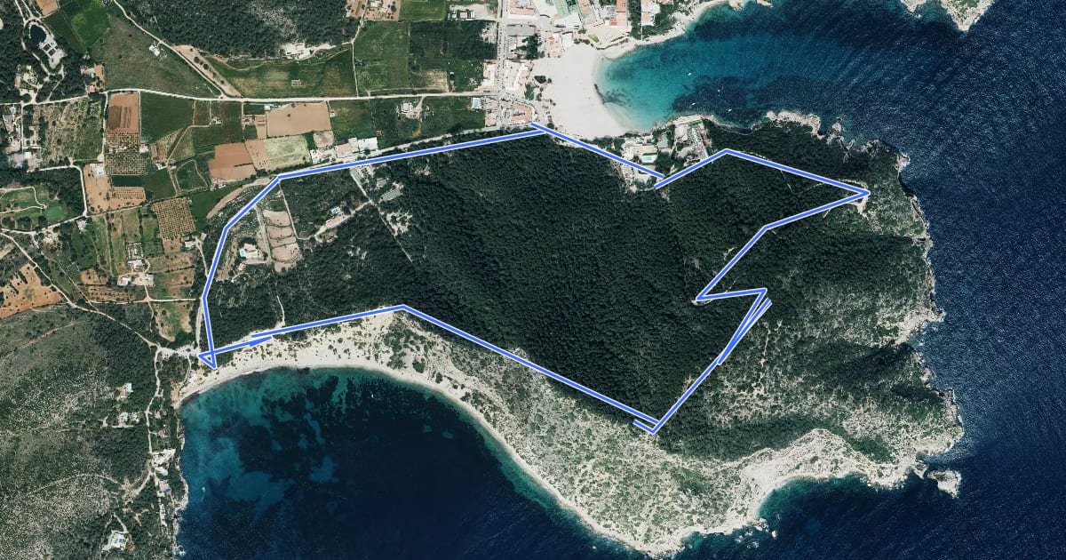 Маршрут Puig de ses Torretes на спутниковом снимке