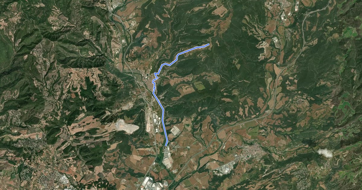 Маршрут Puigcerdà-Montserrat. Variant Cabrianes на спутниковом снимке