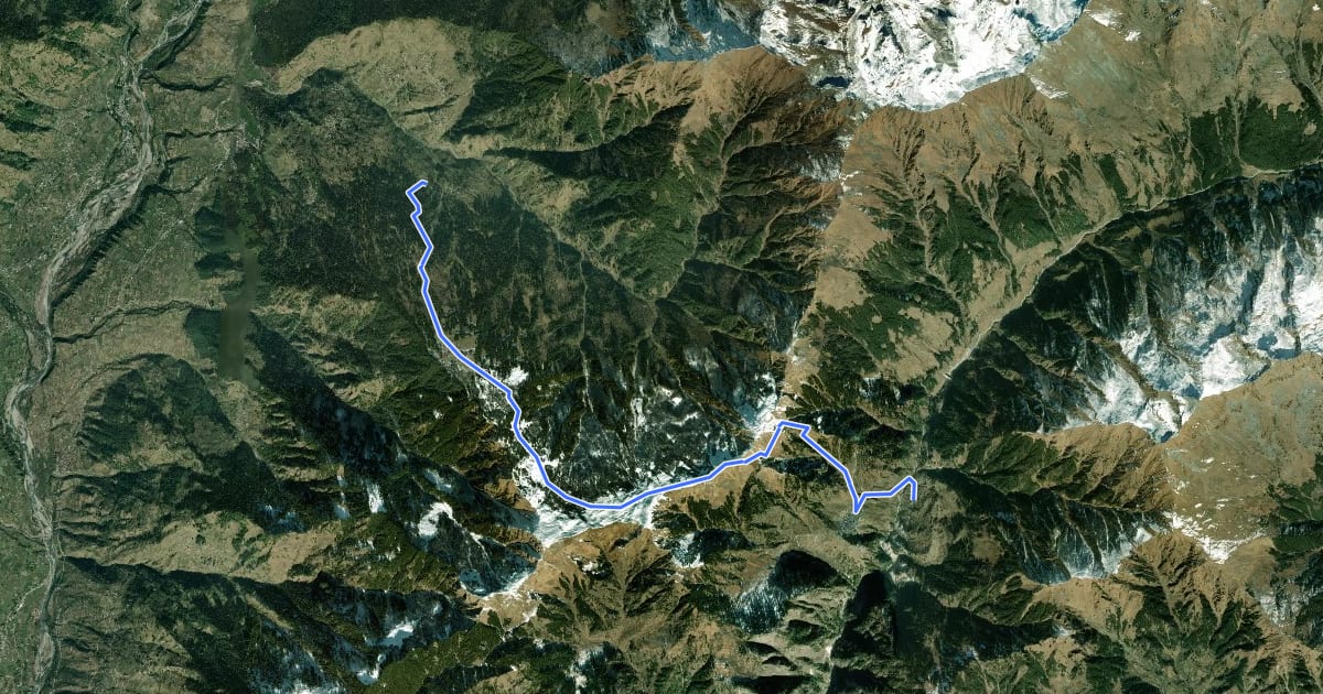 Маршрут Pulag to Malana via Rangcha Naal на спутниковом снимке