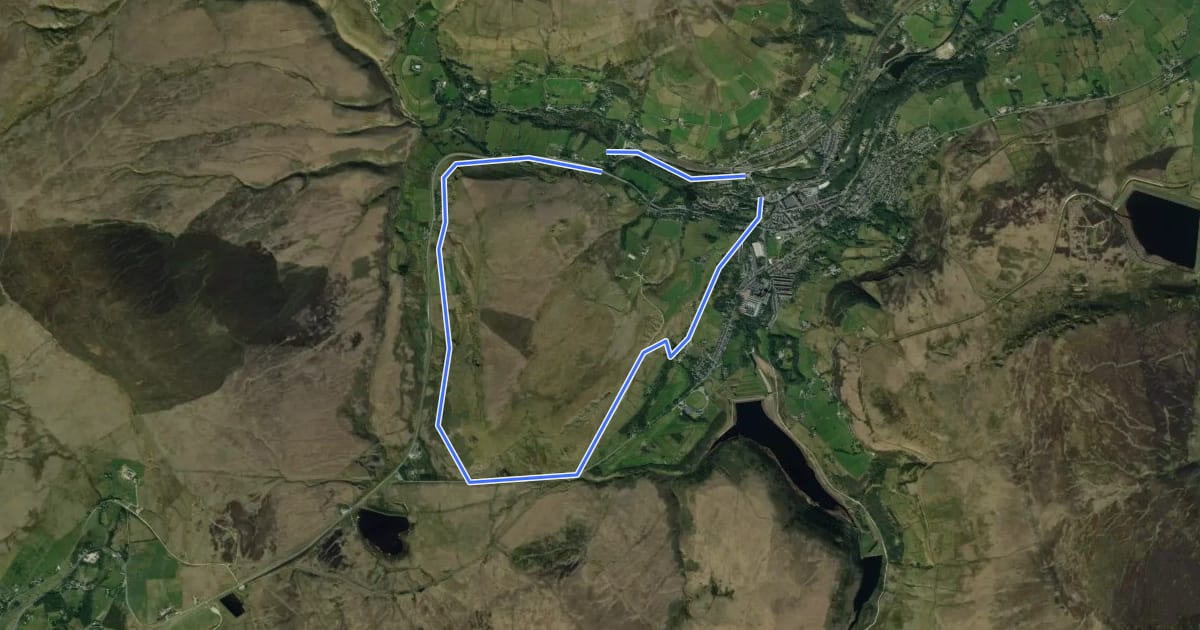 Маршрут Pule Hill Walk, Marsden Moor на спутниковом снимке