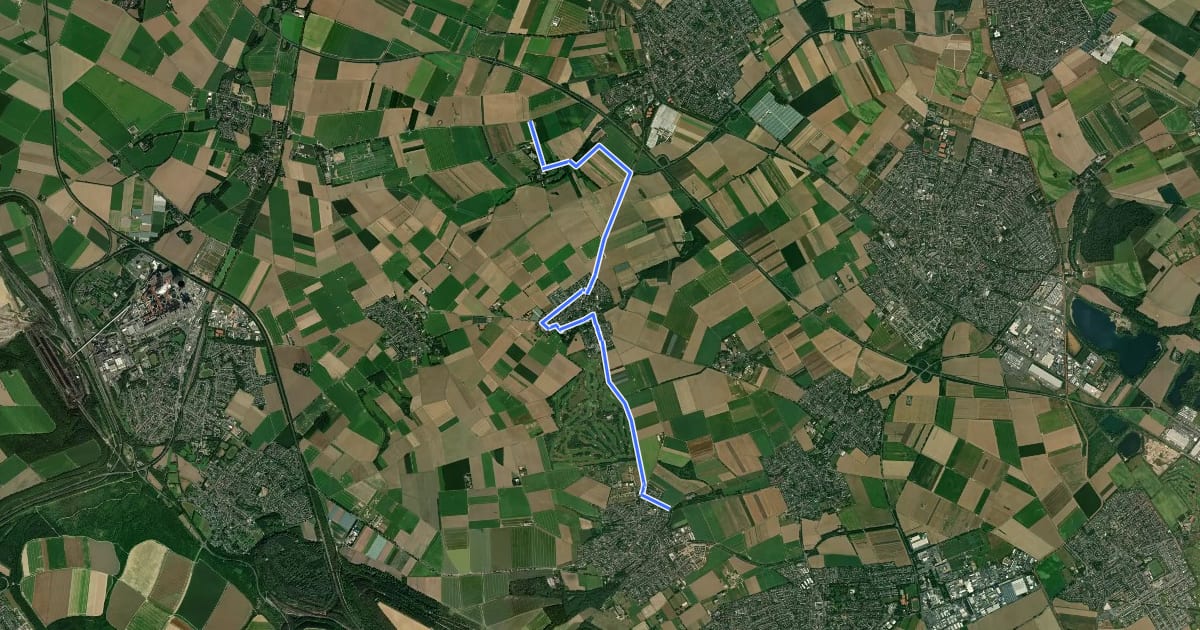 Маршрут Pulheim (24) - Bergheim (25) на спутниковом снимке