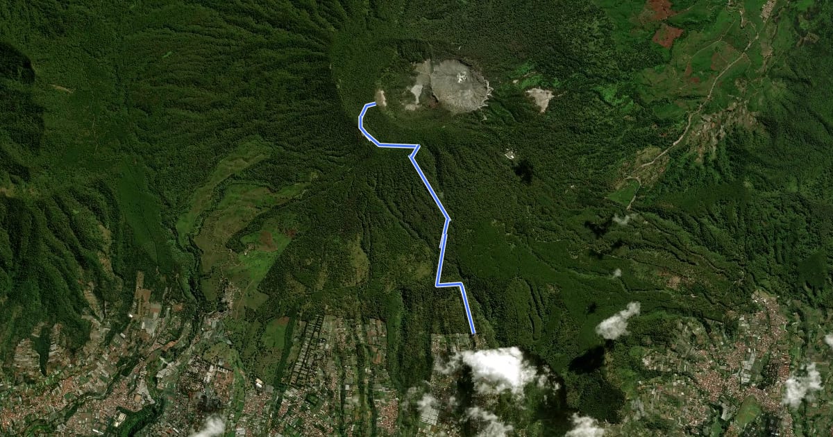 Маршрут Puncak Upas via Benteng Belanda на спутниковом снимке