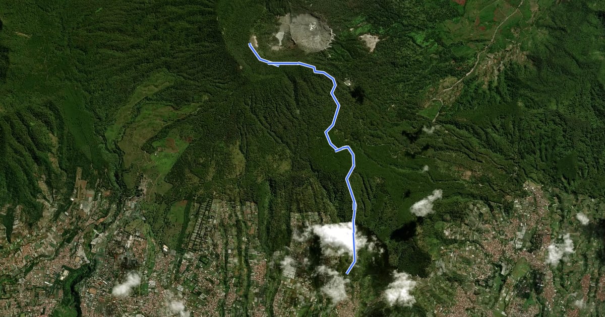 Маршрут Puncak Upas via Jayagiri на спутниковом снимке