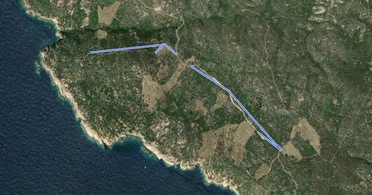 Маршрут Punta del Serrone на спутниковом снимке