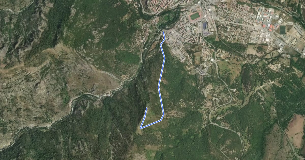 Маршрут Punta di u Corbu на спутниковом снимке