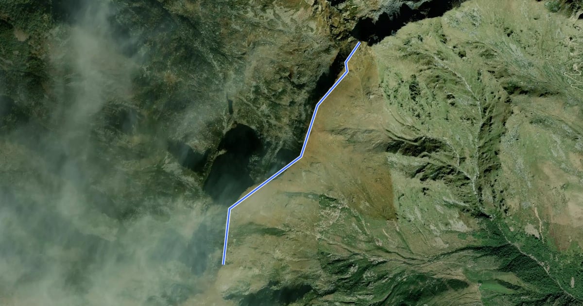 Маршрут Punta Quinseina Nord - Punta di Verzel на спутниковом снимке